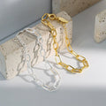 FUAMAY Paper Clip Chain Bracelet for Women Kettenarmband Wasserfeste Armbander Gold Plain Chain Sterling Silver 925 Bracelet Man
