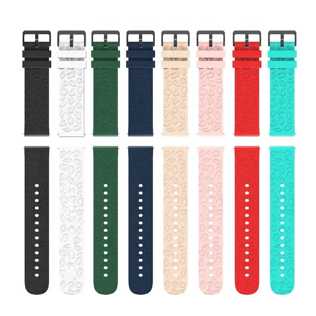 Laser Carved Customized Men's Luxury Dress Watch Strap 20mm Silicone Water Resistant Quick Release Smart Watch Band by Kingsmax