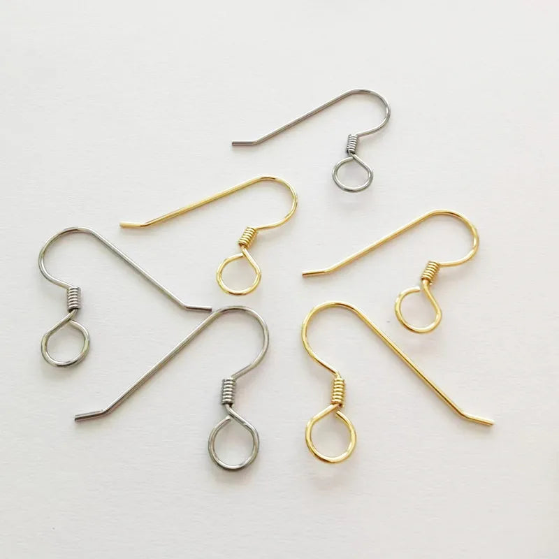 Big Loop DIY Jewellery Making Earing Hooks Findings Blank Fish Surgical Hypoallergenic Earring Hooks Stainless Steel