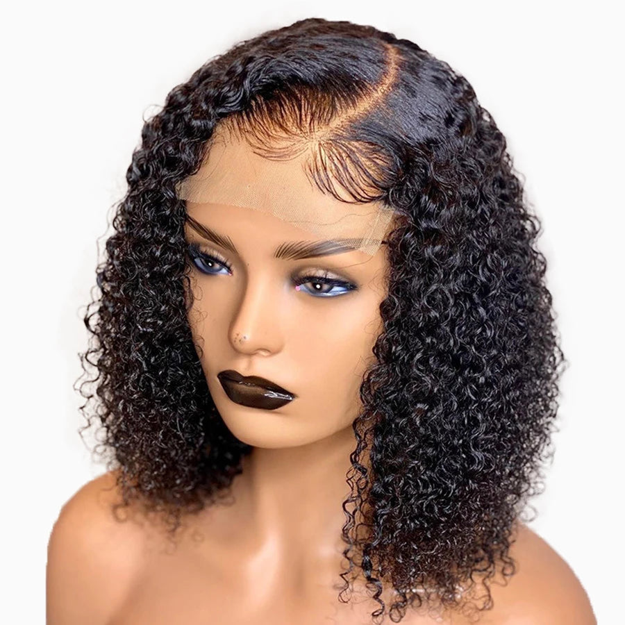 13x6 Curly Bob Lace Front Wigs for Black Women Brazilian Glueless Short Bob Wig Lace Front Human Hair Wigs Pre Plucked