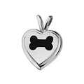 Bone Heart Children's Memorial Ash Cremation Urn Stainless Steel Silver Plated Pet Ash Holder Keepsake Pendant Necklace