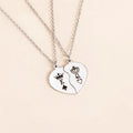 Necklace for Interlocking Jigsaw Puzzle Pendant Necklace His Queen Her King Couple Jewelry Broken Split Heart Necklace