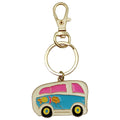 Wholesale Custom Logo Metal New Design Soft Enamel Keychain Colorful Cute Mini Bus Key Chain Activities Gift Key Holder