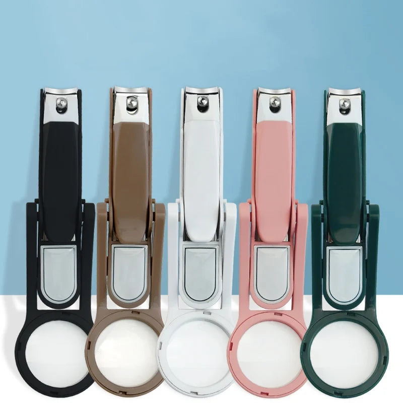 Hot Selling Rotary Nail Clippers with Magnifier Glass Nail Tools for the Elderly