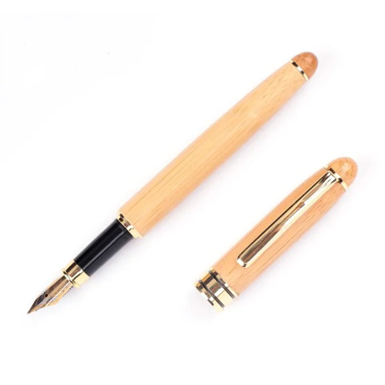 Hot Sale Luxury Bamboo Fountain Pen Metal Business Gift Pen With Lase LOGO