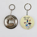 58mm Polished Metal Keychain with Digital Printed Tin Home Decor Badge for Bottle Opener