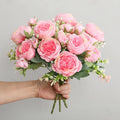 Hot Sale Realistic Soft 5 Persian Roses Artificial Faux Flower High Small Wedding Valentine's Day Home Decoration