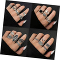 VKME Vintage Style Skull Butterfly Ring Set