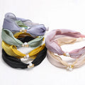 Custom Latest Hair Accessories Out Stitching and Pearls Hair Bands Elegant Headband with Pearls