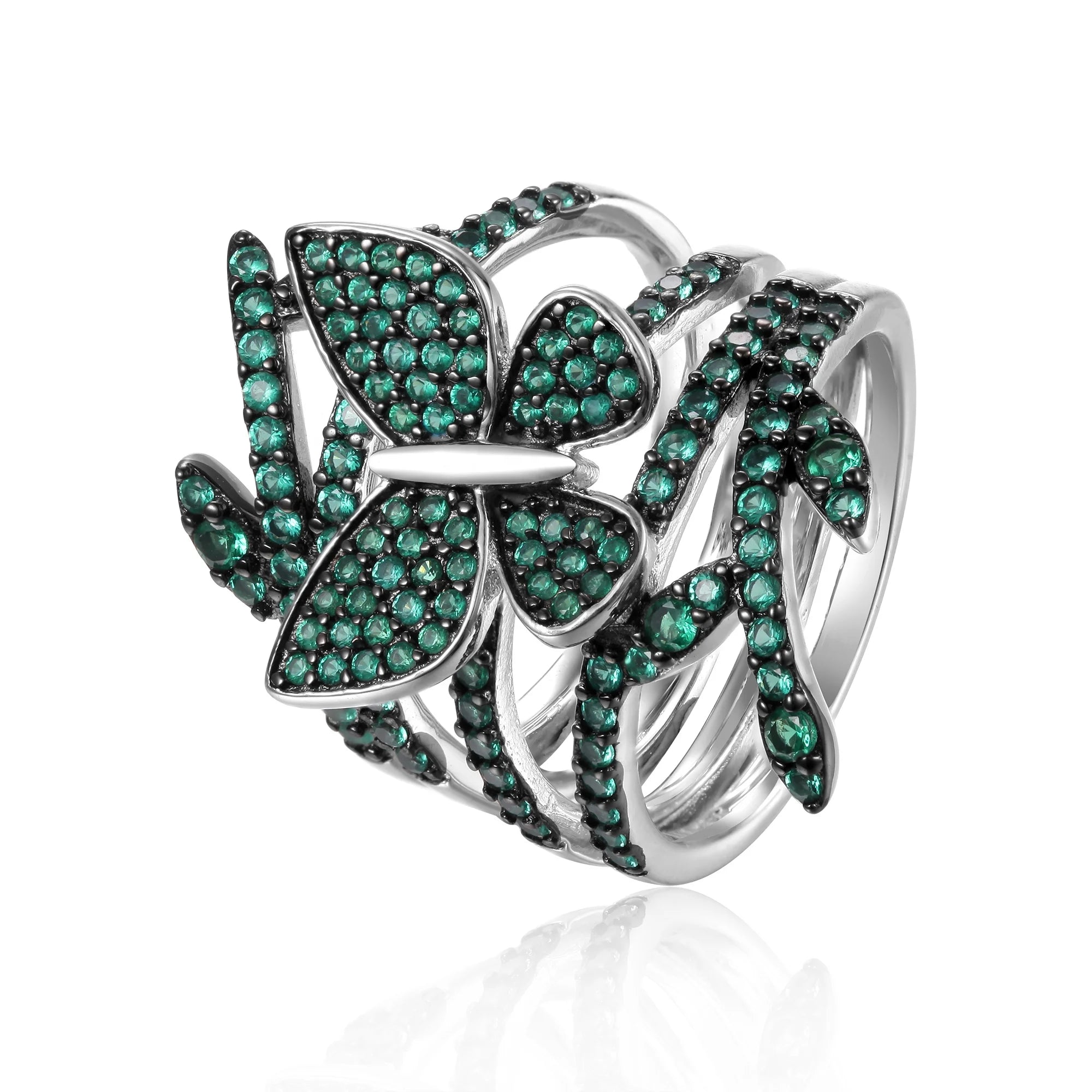 Abiding Cz Stone Butterfly Animal 925 Sterling Silver Fine Jewelry Fashion Engagement Ring for Wedding