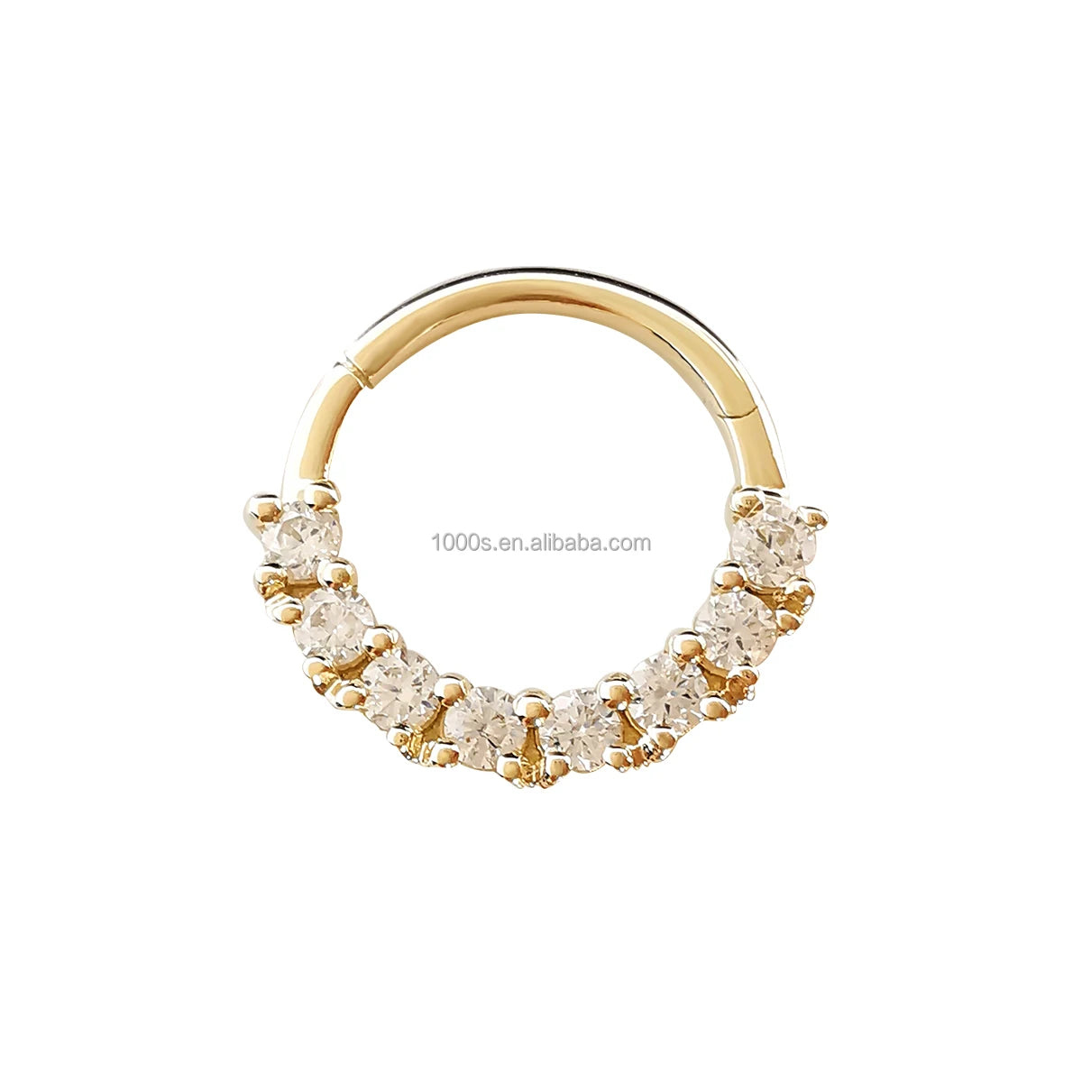 Best Selling 14k Real Gold Popular Nose Ring With Zircons Stone Wholesale for Women