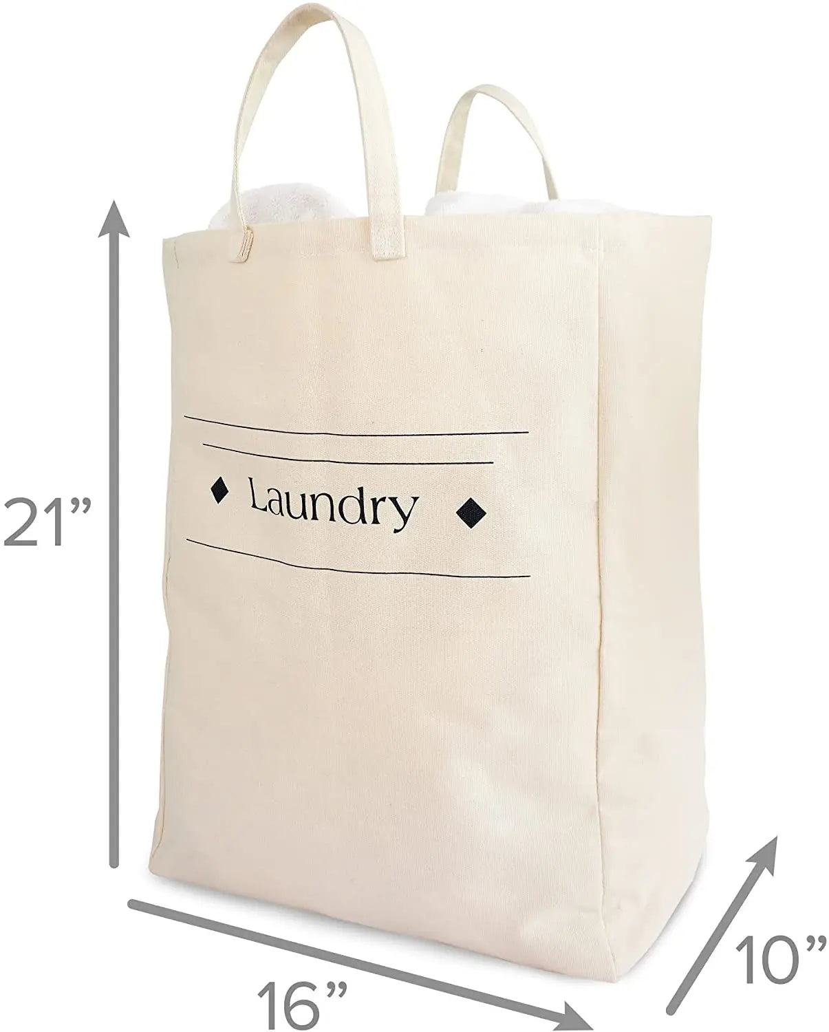 Organizer Natural Canvas Laundry Bag Large Storage Bag for Clothes Dirty Laundry Toys Collapsible Foldable for Easy Storage