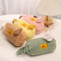 Large Capacity Cute Cartoon Rabbit Plush Pencil Case for School Children with Zipper
