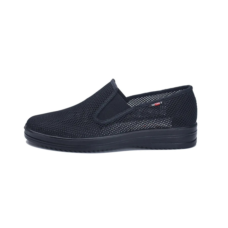 Men's Breathable Mesh Casual Shoes Soft Bottom Non-slip Men's Casual Shoes Comfortable Solid Colour Fashion Men's Canvas Shoes