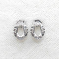 Sterling Silver 4*6/5*7mm Semi Mount Stud Earrings Empty Support Blank Claw Setting S925 Base Without Center Stone for DIY Inlay