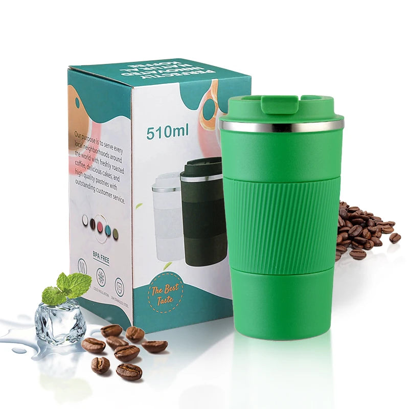 Insulated Travel Coffee Mug Spill Proof Portable Stainless Steel Coffee Tumbler Reusable Coffee Cups with Lids