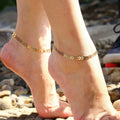 New Model Bohemian Stainless Steel Jewelry 18K Gold Leaf Arrow Chain Beach Anklet Jewelry Women