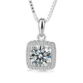 Valentines Day Gift Silver Necklace for Women Sterling Silver square Zircon Crystal Pendant 925 Silver Jewelry for Ladies