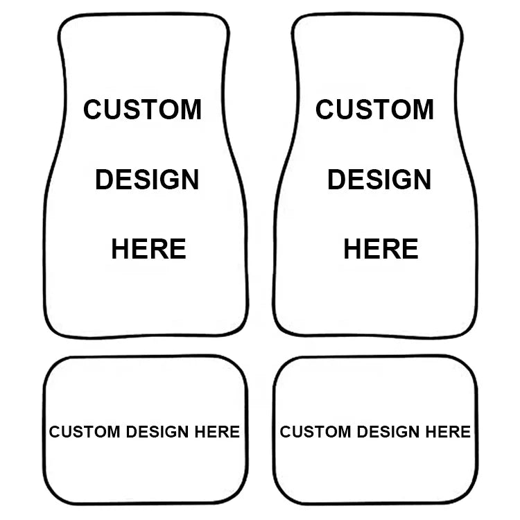 Personalised Custom Logo Brand Full Set Sublimation Printed Anti-slip Rubber Backing Logo Car Rug Floor Mats