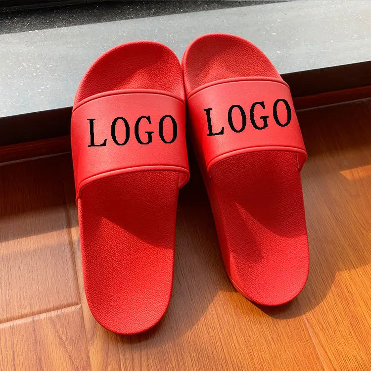2024 Custom Logo Supplier Printed Pattern Designers Slippers Footwear Red Slide Women and Men Customized Summer Cheap Slipper