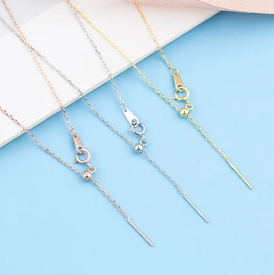 New Arrival Minimalist 316L Stainless Steel Silicone Adjustment Ball With Needle Adjustable Link Chain  Necklace