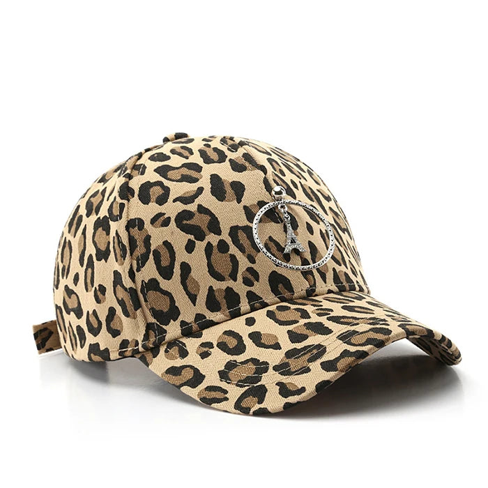 In Stock 6 Panel Plain Cotton Leopard Base Ball Cap