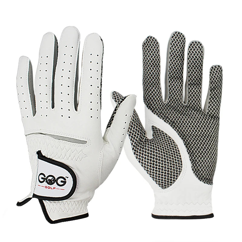 Golf Gloves Men Left/Right Hand Soft Breathable Sheepskin Genuine Leather With Anti-Slip Granules Men Golf Gloves Custom Logo