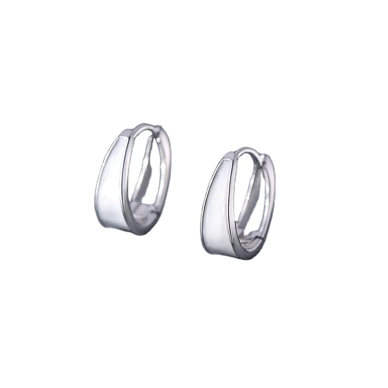 Factory Wholesale 925 Sterling Silver Geometric Roundshape Hoop Earrings for Women Fashion Jewelry 2024