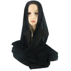 New Fashion Instant Chiffon Hijab With Zipper Lock Ready to Wear Instant Chiffon Hijab