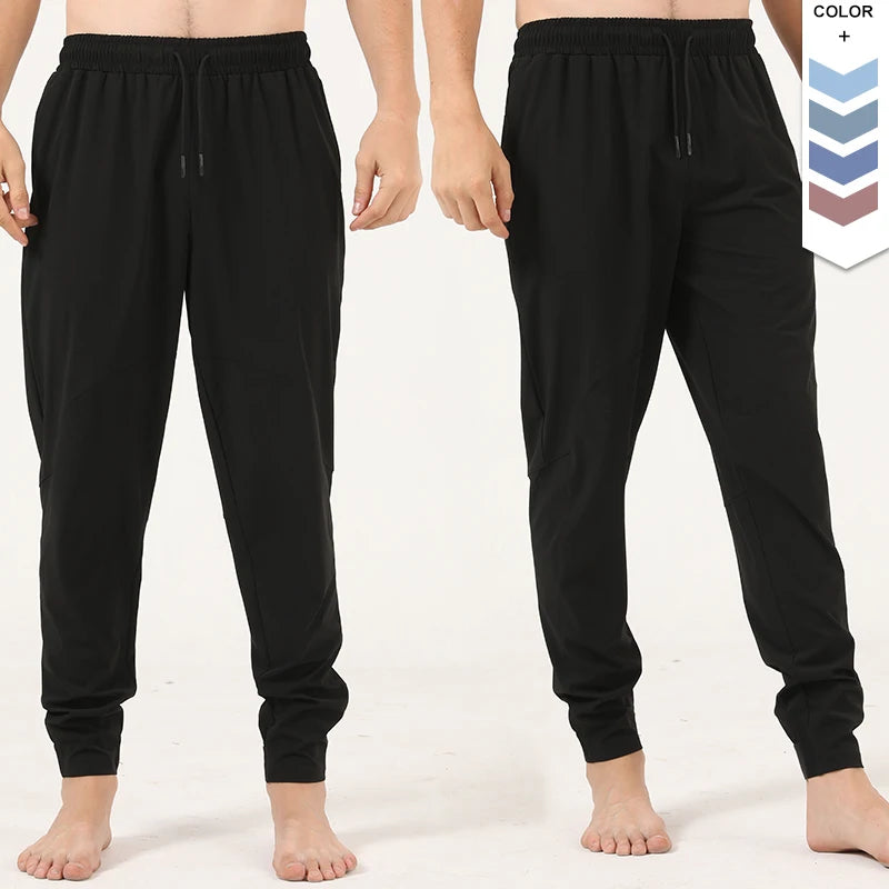 Running Essentials Mens Gym Wear Drawstring Mens Casual Pants Loose Fit Solid Color Fitness Pants Men