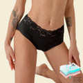 Evenyoung Mid Waist Lace Flower Physiological Panties 4 Layers Organic Cotton Leakproof Absorbent Period Underwear for Women