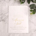 Blind Foil Floral Wedding Invites Gold Foil Invitation Destination Wedding Custom Wedding Cotton Invitations