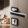 Modern Chrome Matt Black Square Rosette Handle Lever Door Mortise Zinc Door Locks Knobs Set for Hotel Interior Doors