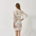 Fashion Soft Bridesmaid Robe White for the Bride Wedding Dresses for Women Lace Satin Robe