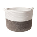 Household Cotton Rope Basket with Handles Woven Basket Blankets Toys Storage Basket  Great Comforter Cushions Storage Bins
