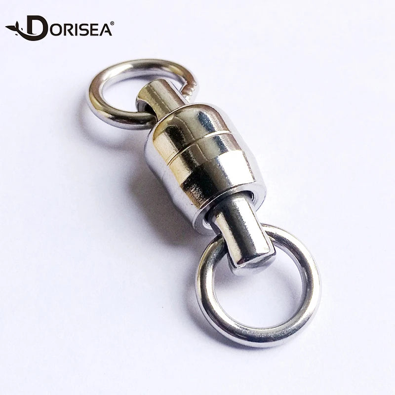 DORISEA 304 Stainless Steel 2 Roll Bearing Fishing Connector Crane Swivel Rolling Barrel 1#-8# All Sizes Snaps & Swivels
