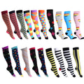 Custom Logo Design Socks Nylon Sports Fashion Colourful Compression Socks Long Over Knee High Compression Socks