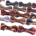 Shengzhou Bow Tie Manufacturer Red Brown Bowtie for Men Silk Stripe Men's Bow Tie Handmade for Party