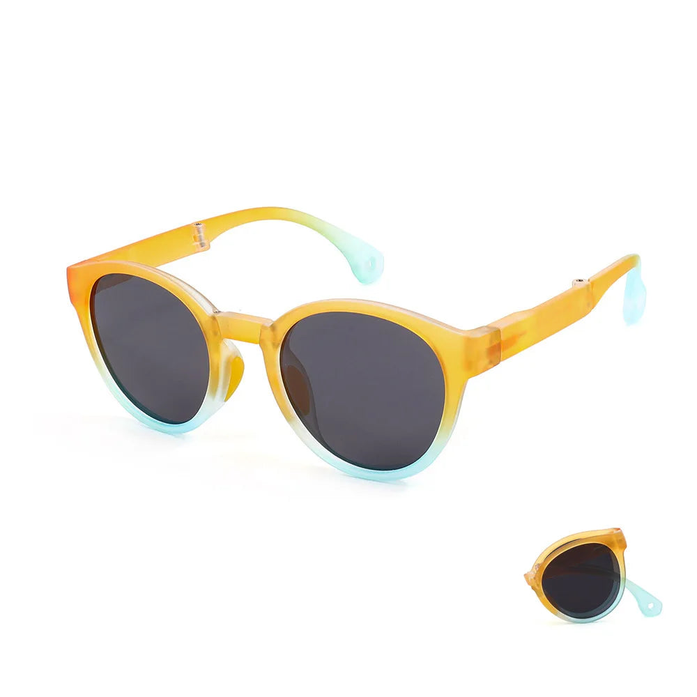New Fashion TR Polarized Sunglasses for Kids Foldable Orange Frame TAC Lenses TR90 Frame for Outdoor Use for Boys Girls Model