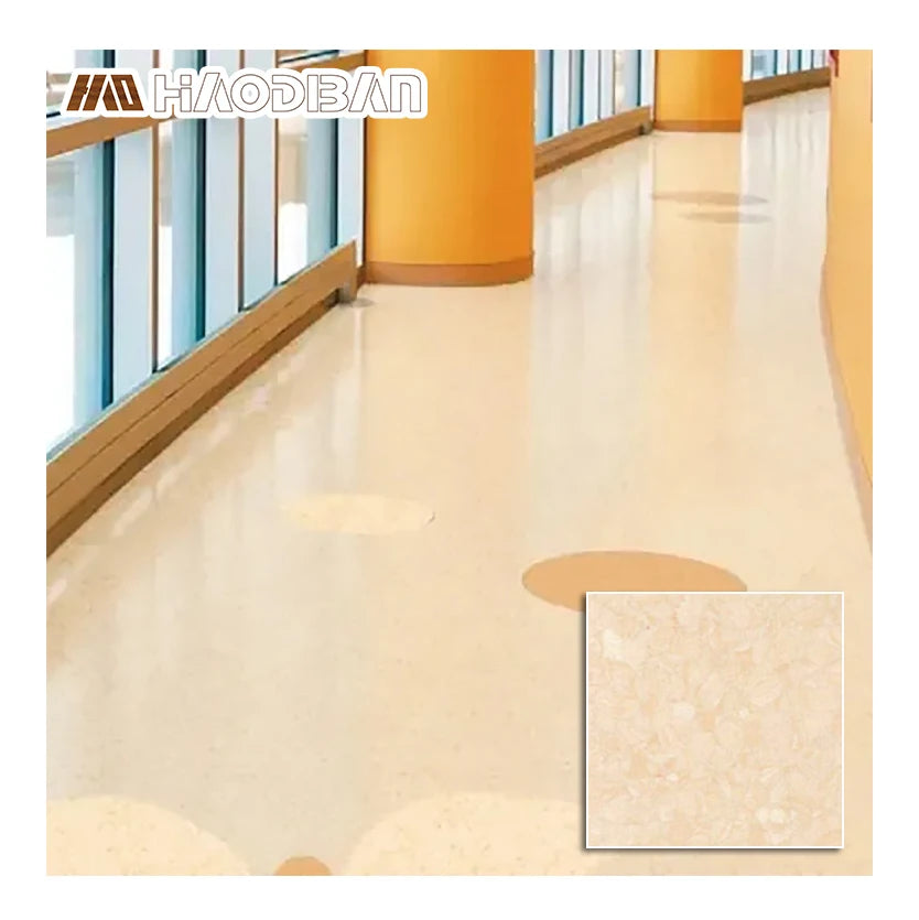 Anti-Scratch 2mm Modern Plain Hospital Indoor School Kindergarten Classroom PVC Roll Vinyl Flooring Homogeneous Tile