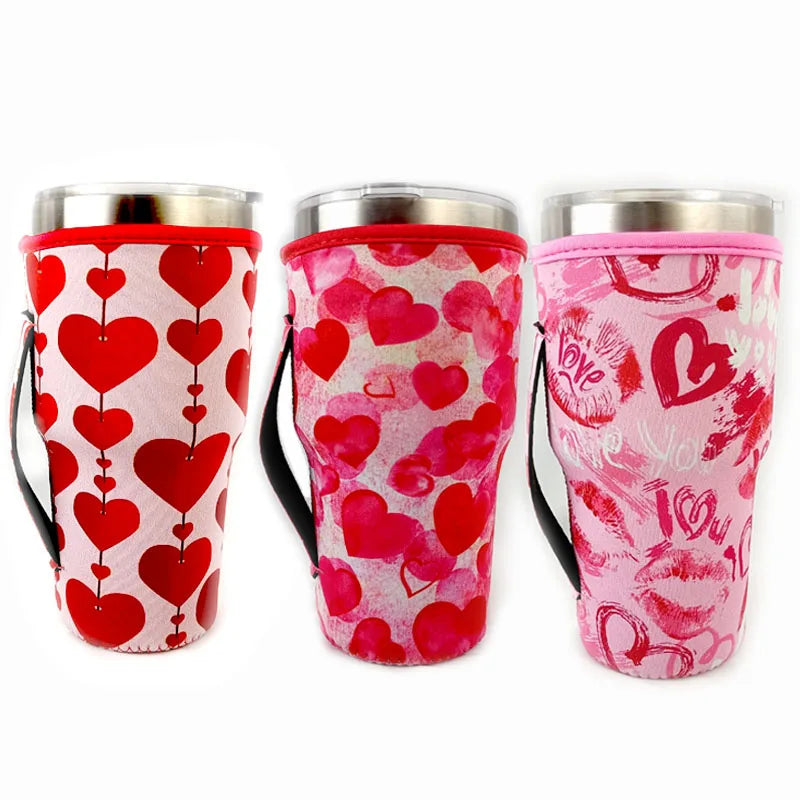 Valentine's Day Best Gift 30oz Reusable Iced Coffee Cup Sleeve Insulated 30 oz Tumbler Cup Bottle Holder RTS