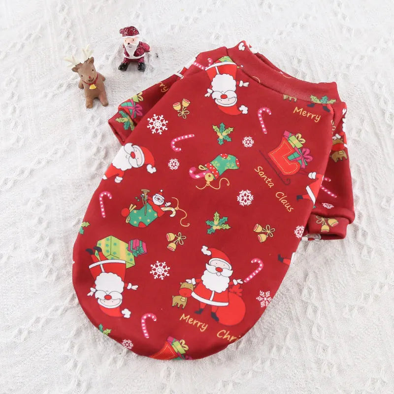 Hot Sale  Christmas Wholesale  Hot Sale Pet Clothes Plus Fleece Christmas
