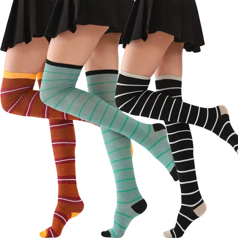 Wholesale Striped Over the Knee Stocking Socks Cosplay Long Thigh High Socks for Women