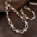 Maiou 2026 New Arrival Statement Trendy Luxury Multi Color Beaded Necklace and Bracelet Jewelry Set for Women Anniversary