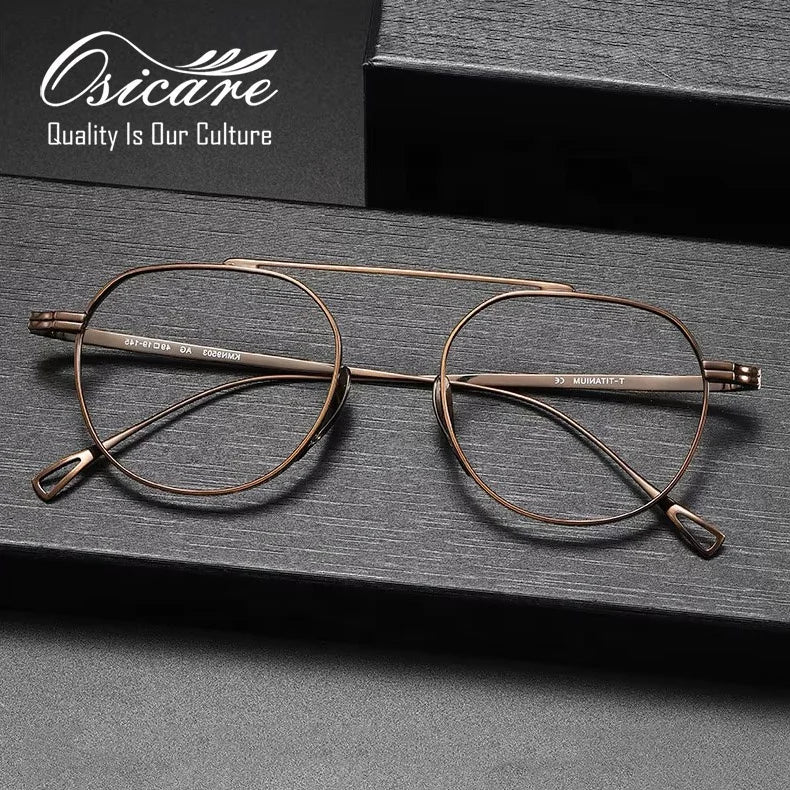 Luxury Designer Classic High Quality Full Lens Mono Surplus Eyewear Kmn Optical Emporio Vintage Vasos Men Titanium Glasses Frame