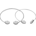 12mm Round Cabochon Stainless Steel Super Flexible Base Bracelet Blank Tray Bezel Setting Fashion Open Ended Bangle for Ladies