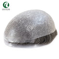 Mirage Polyskin Human Hair Mens Toupees with Synthetical Gray Hair Hair Prosthesis Men Freestyle 100% 6Inch T