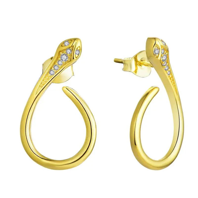 Wholesale Fashion Unique Snake Earrings Jewelry Snake Stud Earrings Gold Snake Skin Hoop Earrings Sterling Silver for Women
