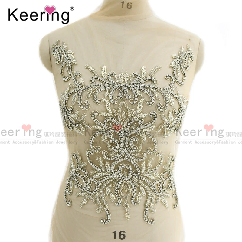 New Design Bodice Beaded Dress Patch for Bridal WDP-012