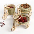 Decorative Photo Props-hand-woven Bamboo Basket with Bamboo Woven Trolley /bicycle  Crafts